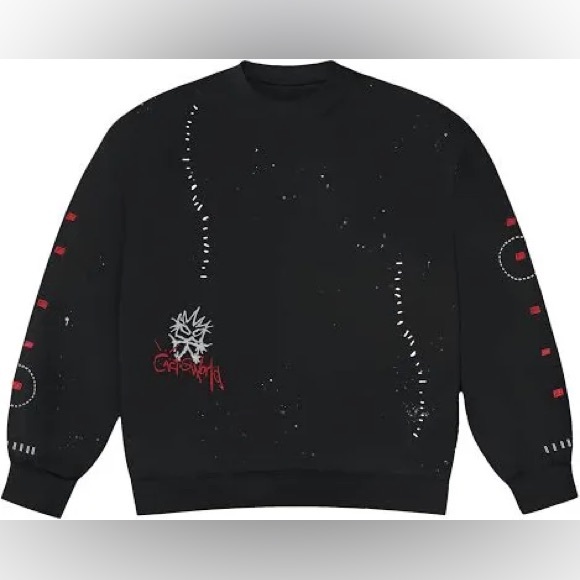 Cactus Jack by Travis Scott Other - Cactus Jack Mens Black Stitched Crewneck Travis Scott World Crewneck